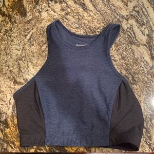 OUTDOOR VOICES Athena Crop Top Sports Bra Racer Back High Neck